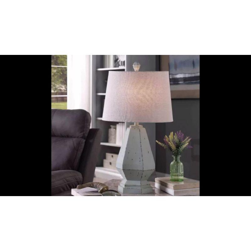 Elegant Trio Brushed Steel Lamp Set with White Hardback Shades