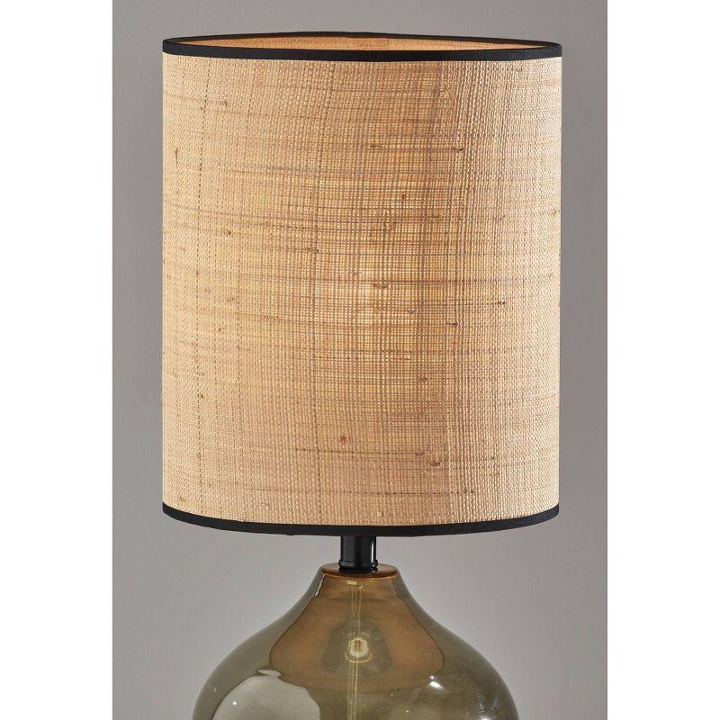 Emma Table Lamp Black - Adesso: Coastal Boho Style, Rattan Shade, ETL Listed