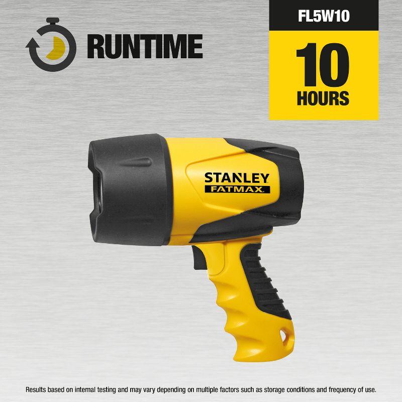 Stanley Tools FATMAX® Waterproof 520-Lumen Rechargeable LED Spotlight, FL5W10 in Yellow