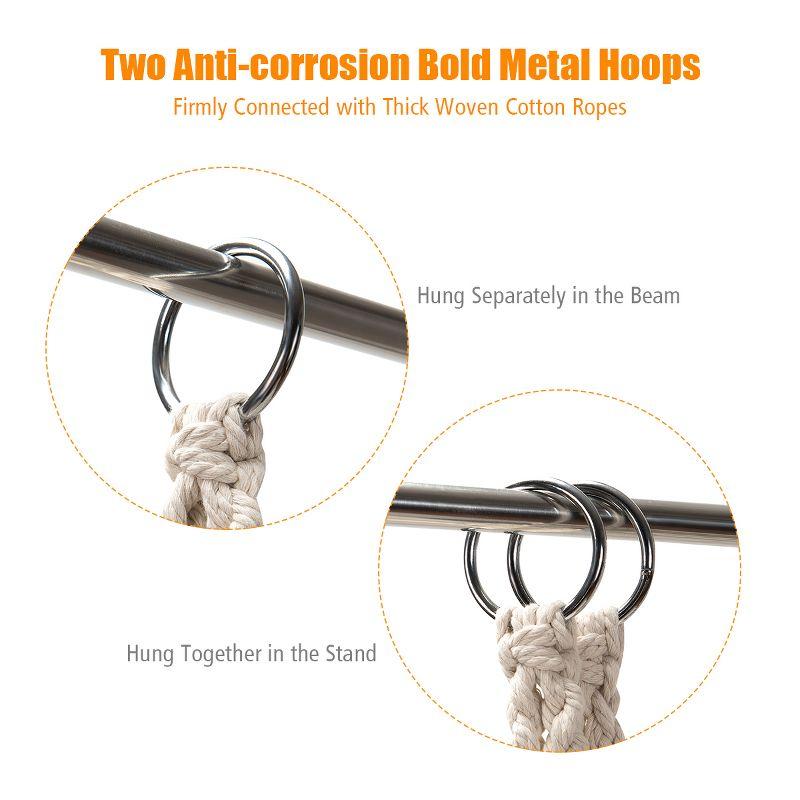 Costway Hanging Hammock Chair Macrame Swing Handwoven Cotton Backrest Garden