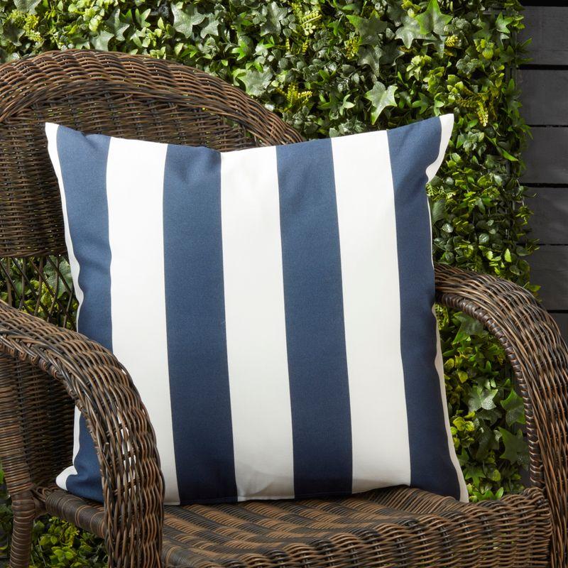 Saro Lifestyle Classic Stripe Indoor/Outdoor Toss Throw Pillow - Poly Filled, 21", Blue