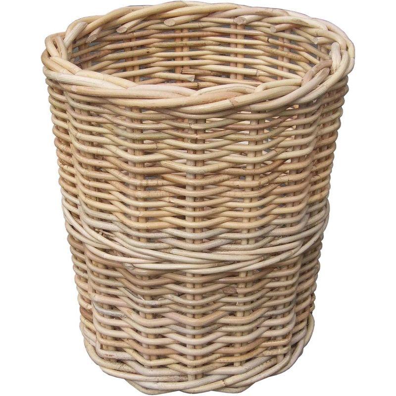 Natural Wicker Rattan Round Office Trash Bin