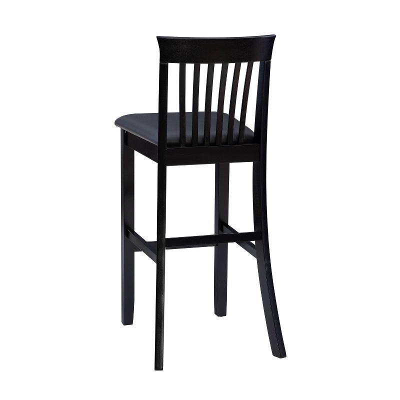 30" Torino Craftsman Padded Seat Barstool Hardwood/Dark Cherry - Linon: Rubberwood, 31" High