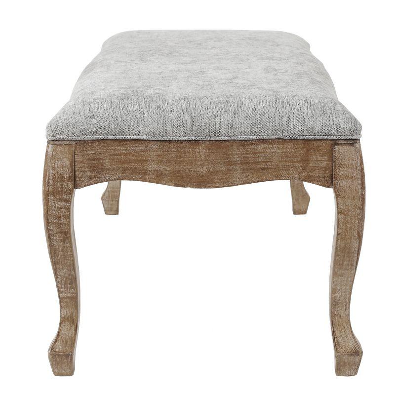 LuxenHome Upholstered Gray Linen Entryway and Bedroom Bench