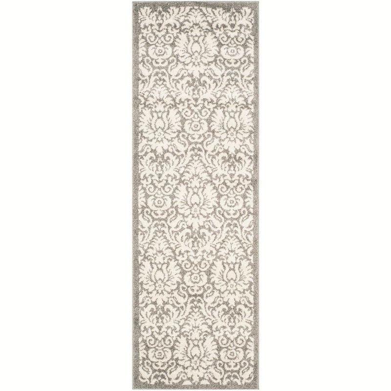 Amherst AMT427 Power Loomed Indoor Runner Rug - Dark Grey/Beige - 2'3"x13' - Safavieh