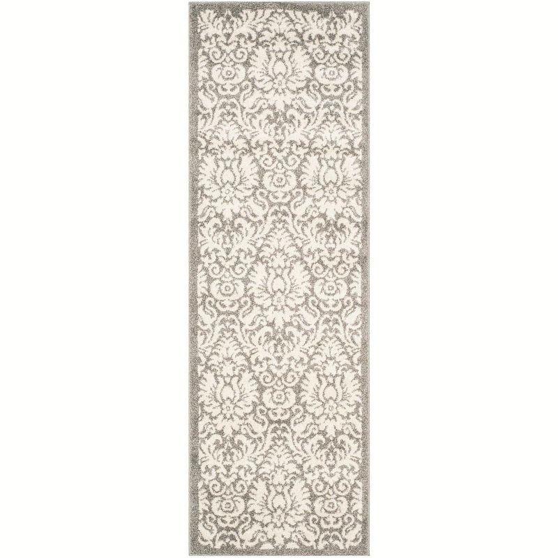 Amherst Dark Grey Synthetic Easy-Care 27" x 13" Area Rug