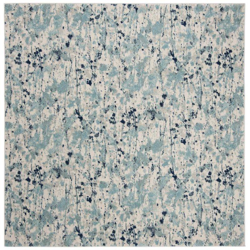 Evoke EVK284 Power Loomed Indoor Area Rug - Ivory/Blue - 6'7"x6'7" - Safavieh