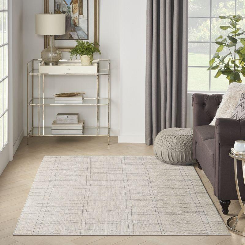 Nourison Santa Cruz Scandinavian Textured Indoor Rug Ivory Grey 3'11" x 5'11"