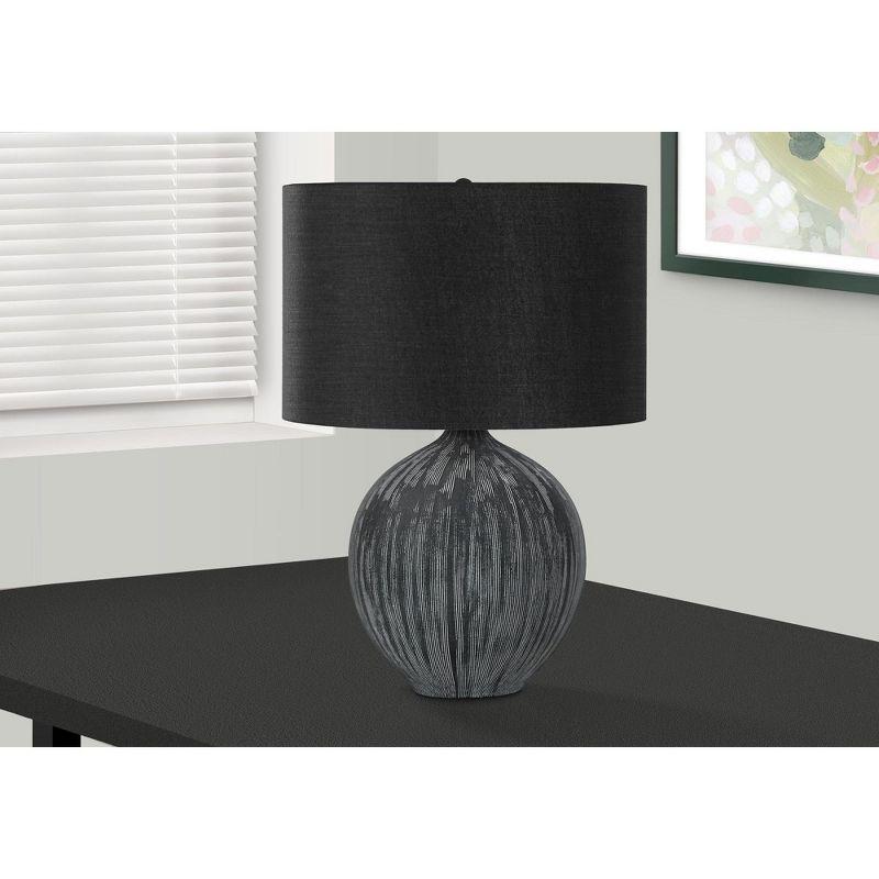 23" Black Ceramic Table Lamp with Black Shade