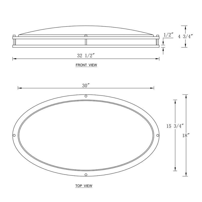 Kohlera 32.5"W Brushed Nickel Dimmable 3000K LED Oval Flush Mount