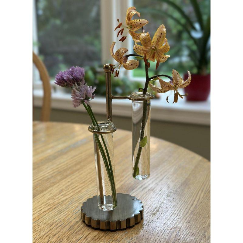 3pc Test Tube Brass Industrial Glass Vase - Hearth & Hand™ with Magnolia