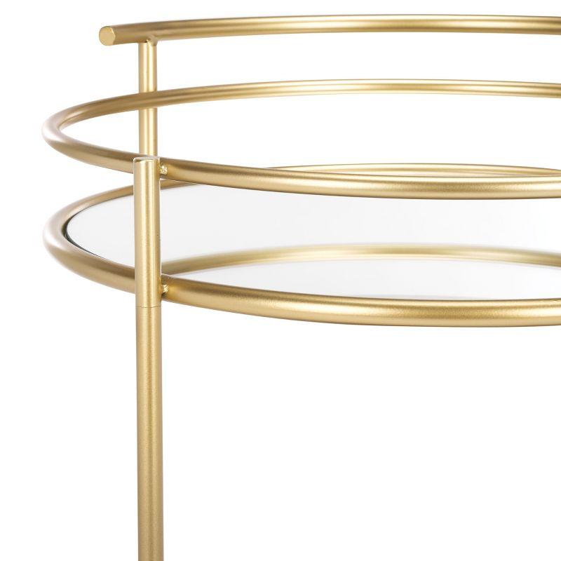 Ida 2 Tier Bar Cart - Gold/Mirror - Safavieh