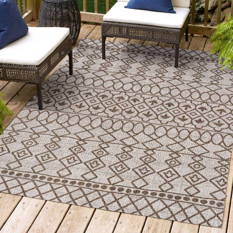 3'x5' Kafel  Bohemian Indoor/Outdoor Area Rug, Beige/Brown - JONATHAN Y
