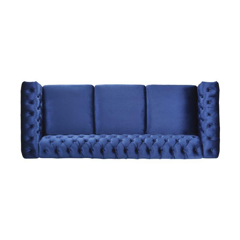 Christopher Knight Home Parkhurst 3 Seater Sofa with Nailhead Trim, Midnight Blue