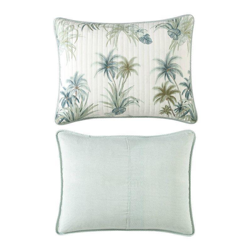 Tommy Bahama Serenity Palms Aqua Cotton Reversible Quilt