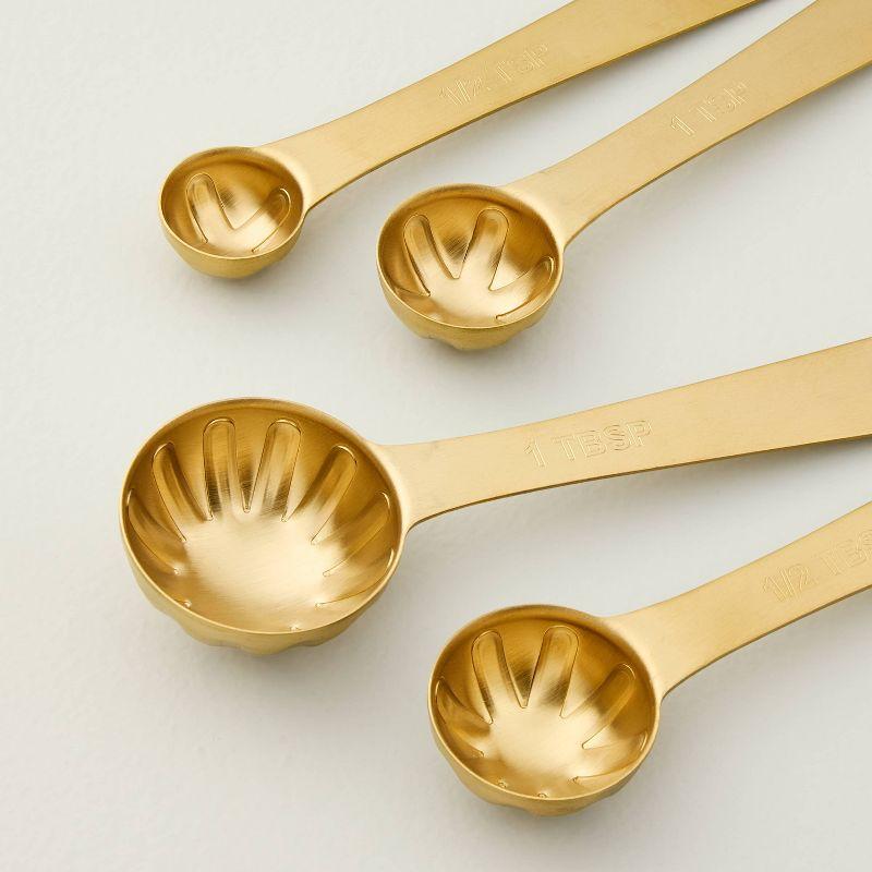4pc Stainless Steel Measuring Spoons Vintage Brass Finish - Hearth & Hand™ with Magnolia