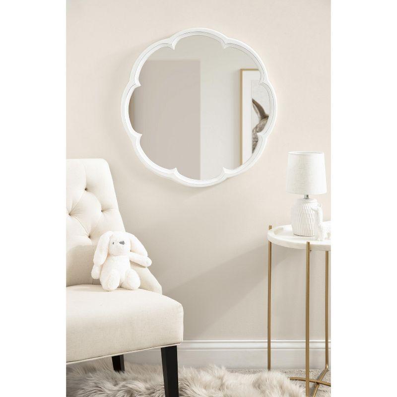 Kate and Laurel Maren Scalloped Wall Mirror, 26" Diameter, White