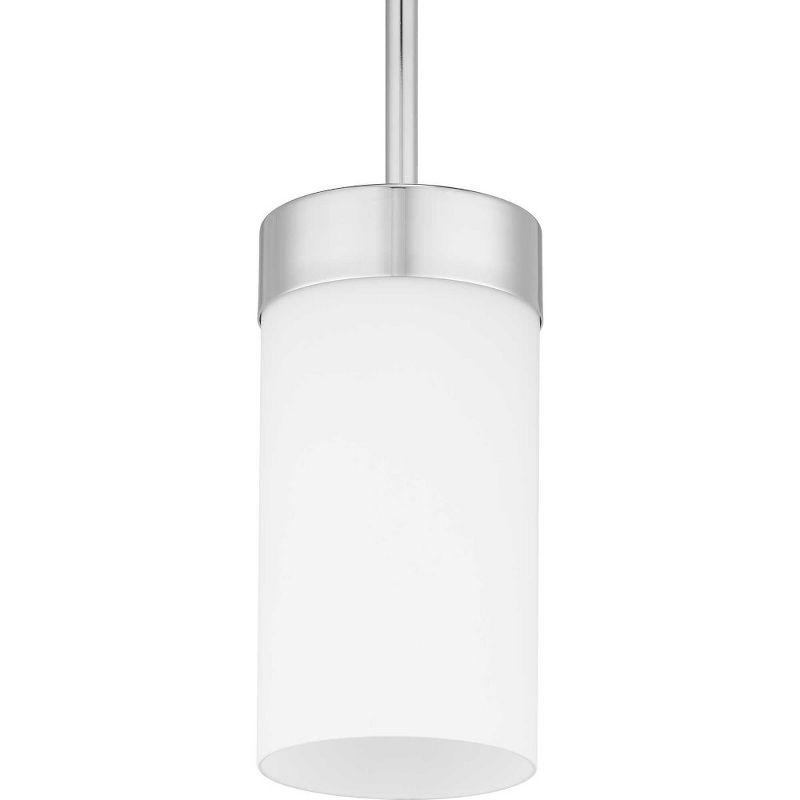 Progress Lighting Elevate 1-Light Mini Pendant, Polished Chrome, Etched White Glass Shade