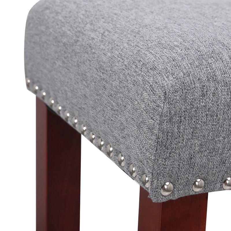 WestinTrends 29" Upholstered Saddle Seat Bar Stool (Set of 2), Cherry/Gray