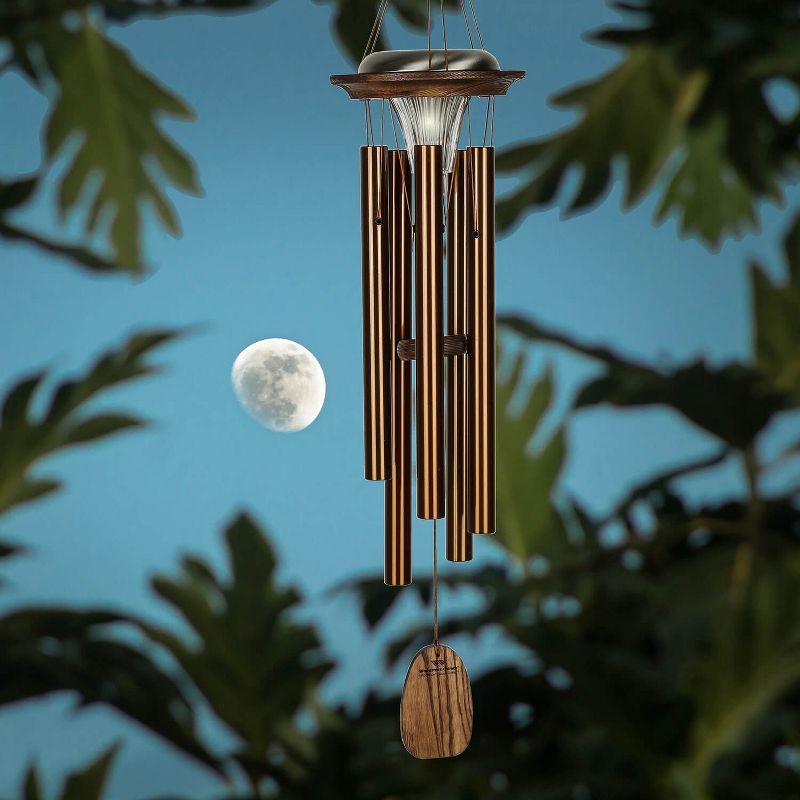 Woodstock Windchimes Moonlight Solar Chime Bronze, Wind Chimes For Outside, Wind Chimes For Garden, Patio, and Outdoor Decor, 29"L