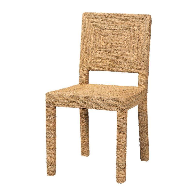 bali & pari Anfield Natural Seagrass and Mahogany Wood Dining Chair Natural