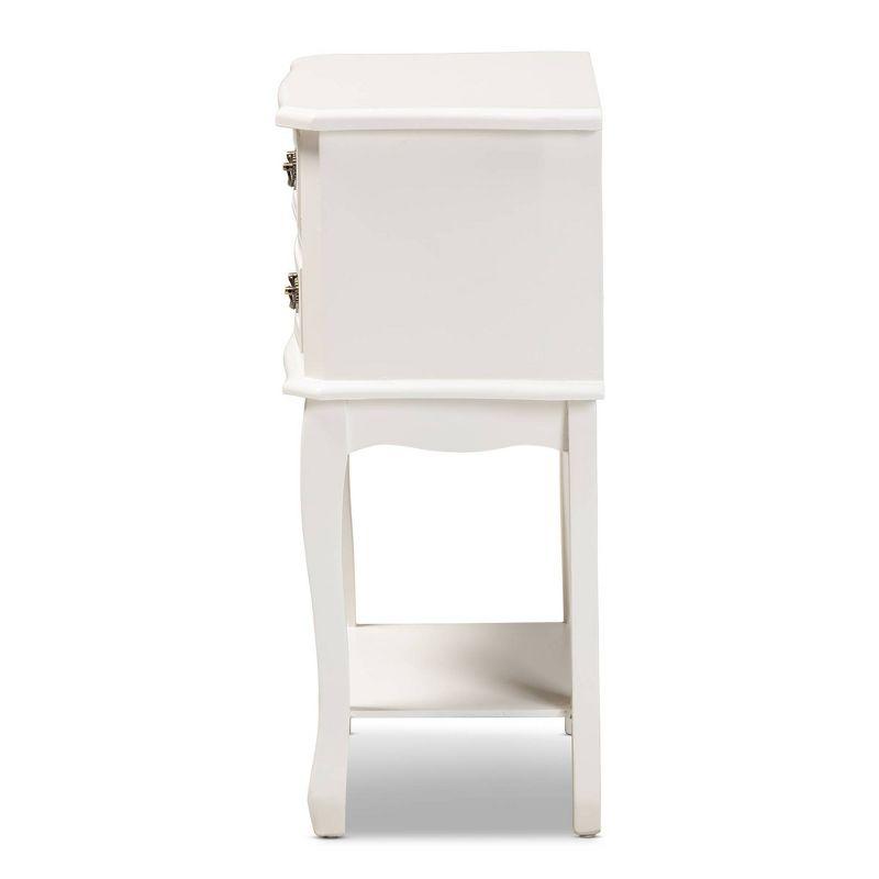 Gabrielle 2 Drawer Wood Nightstand White/Brass - Baxton Studio