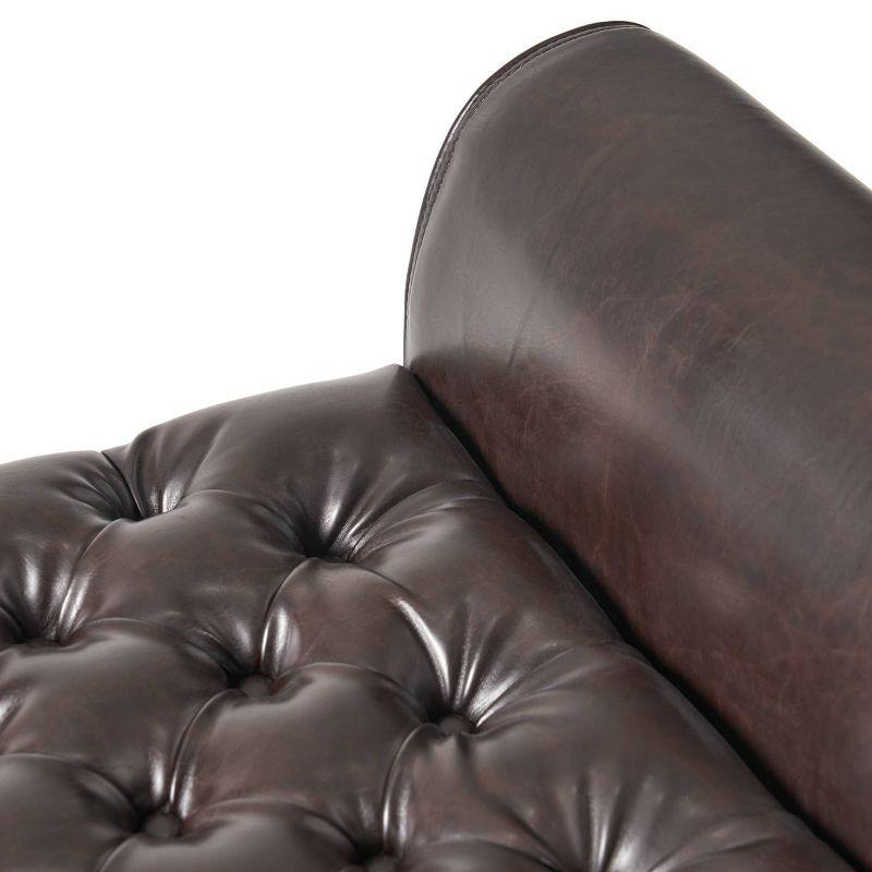 Keiko Storage Bench - Brown Leather - Christopher Knight Home: Elegant Tufted Design, Soft-Close Hinge