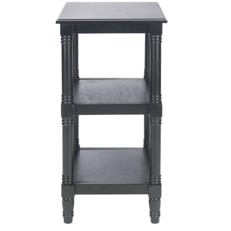 Cassie Classic Black Wood 3-Shelf End Table