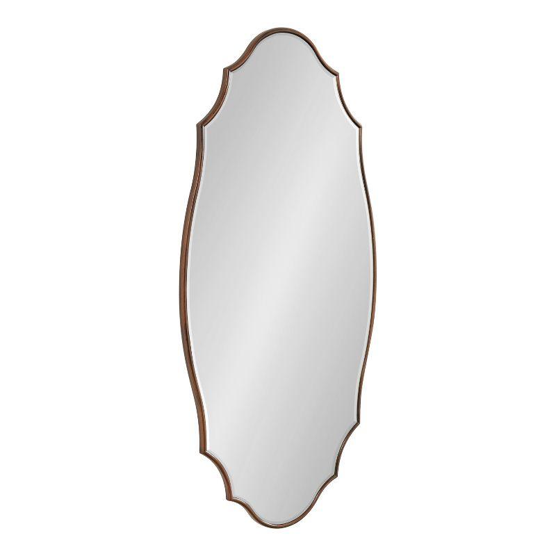Kate and Laurel Leanna Scalloped Oval Wall Mirror, 20x42, Bronze