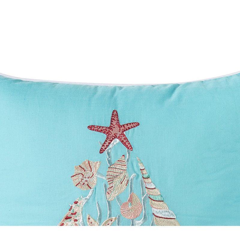 C&F Home Merry Christmas Seashells Aqua Pillow