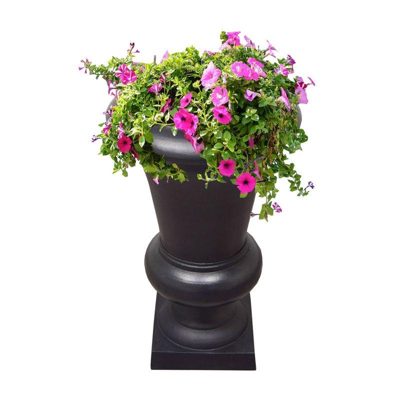 Ornate Cast Aluminum 40" Bird Bath with Planter - Black - Oakland Living