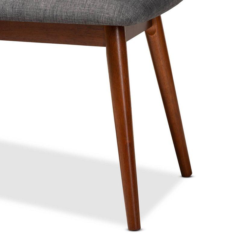 Flora Bench Gray - Baxton Studio: Upholstered Rectangle Ottoman, Rubberwood Frame, Seats 2