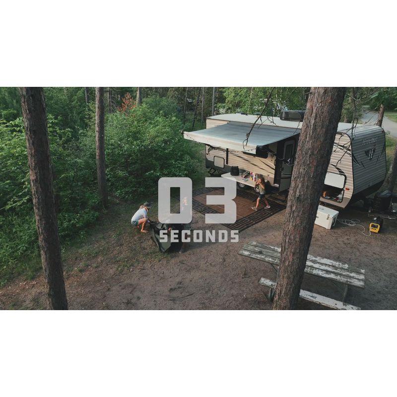 CLAM Quick-Set Apex A-Frame Tent, 8 x 8 Foot Portable Pop Up Tent Outdoor, 3 Person Camping Shelter with 2 Entry Doors & Rain Fly, Blue/Gray