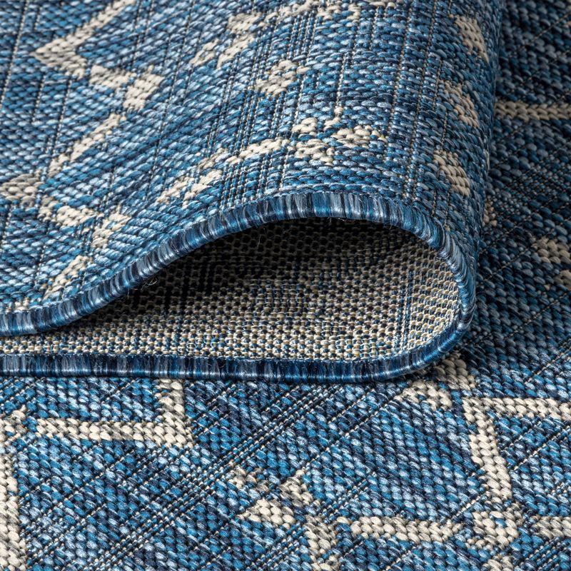 8'x10' Ourika Moroccan Geometric Textured Weave Indoor/Outdoor Area Rug, Navy/Light Gray - JONATHAN Y