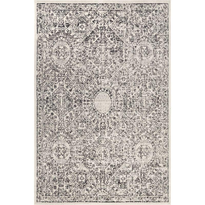 Gray Rectangular Vintage Reversible Area Rug