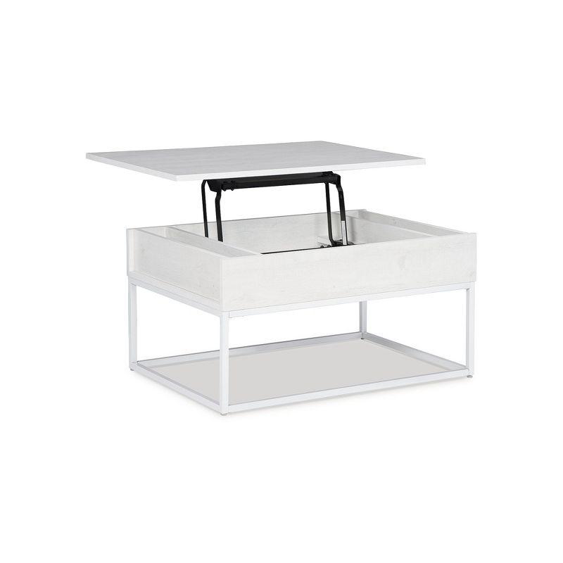 Signature Design by Ashley Contemporary Deznee Lift Top Coffee Table  White