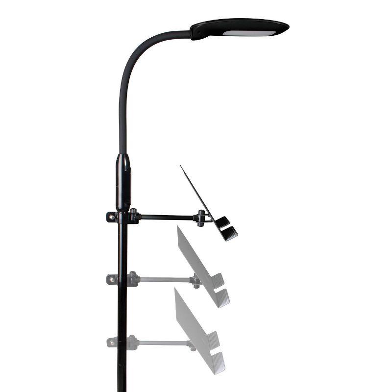 LED Floor Lamp with USB and Tablet Stand Black - OttLite: Modern Adjustable Height, Touch Sensor, No Assembly Required