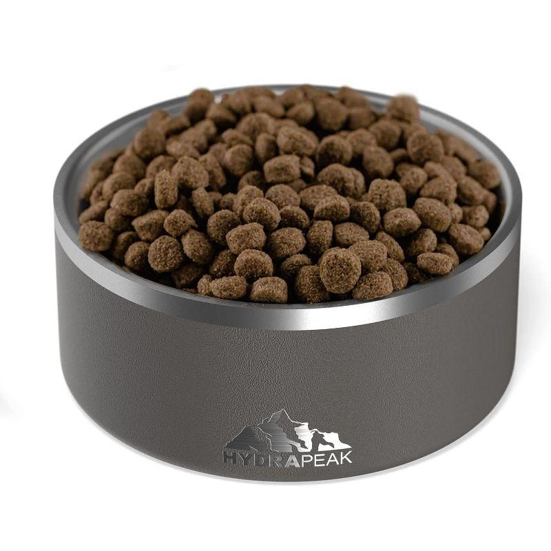 Hydrapeak Non Slip Stainless Steel Dog Bowl 8 Cup Graphite
