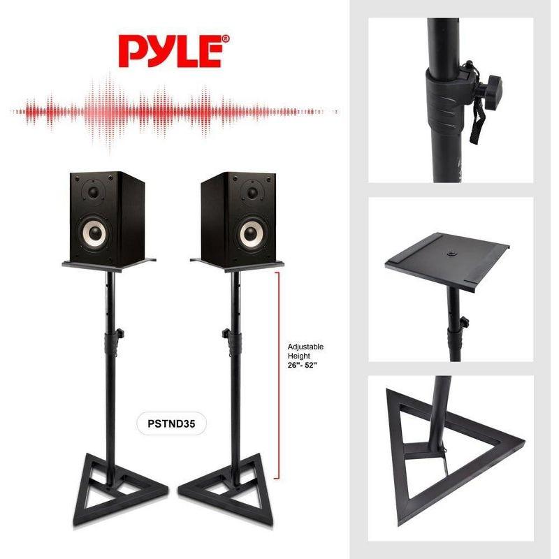 Pyle Speaker Stand Pair of Sound Play 1 and 3 Holder - Black