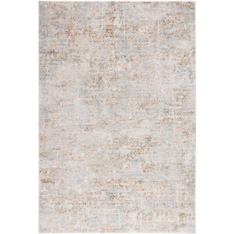 Adrianna Blue and Gold Reversible Synthetic 4' x 6' Area Rug