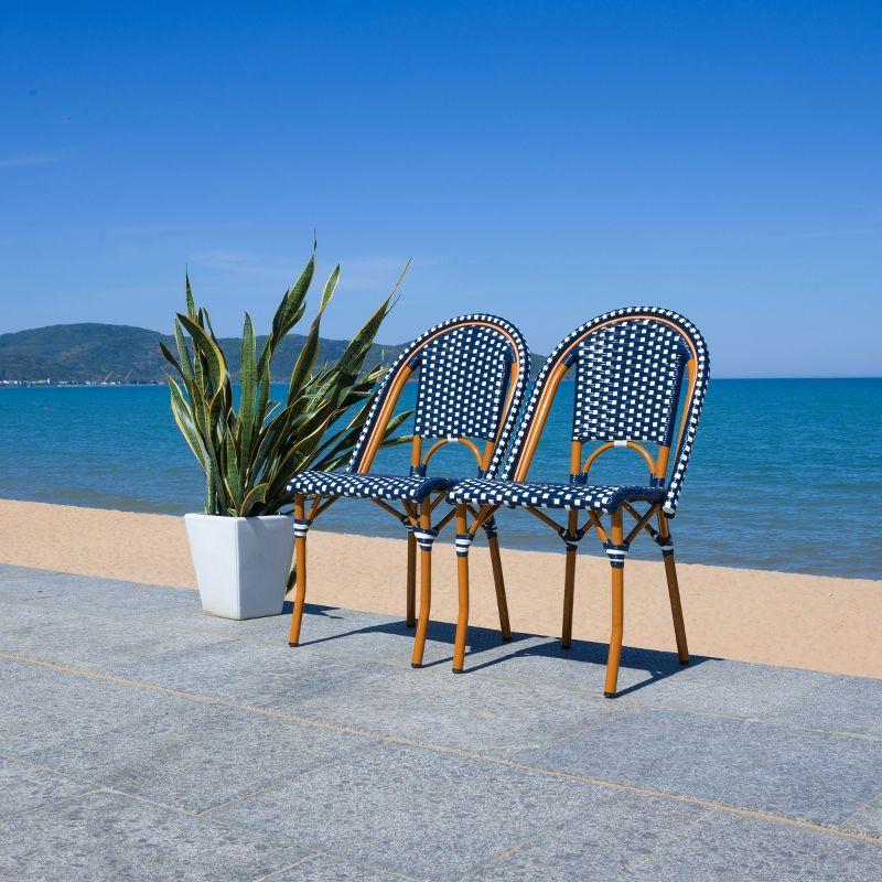 California Side Chair (Set Of 2) - Indoor/Outdoor - PAT7530 - Blue/White - Safavieh