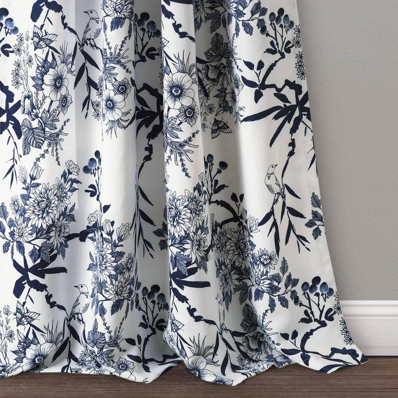 Botanical Garden Polyester Room Darkening Curtain Pair