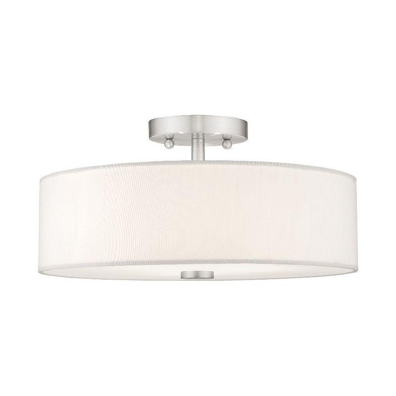 Livex Lighting Meridian 3 - Light Semi-Flush Mount in  Brushed Nickel