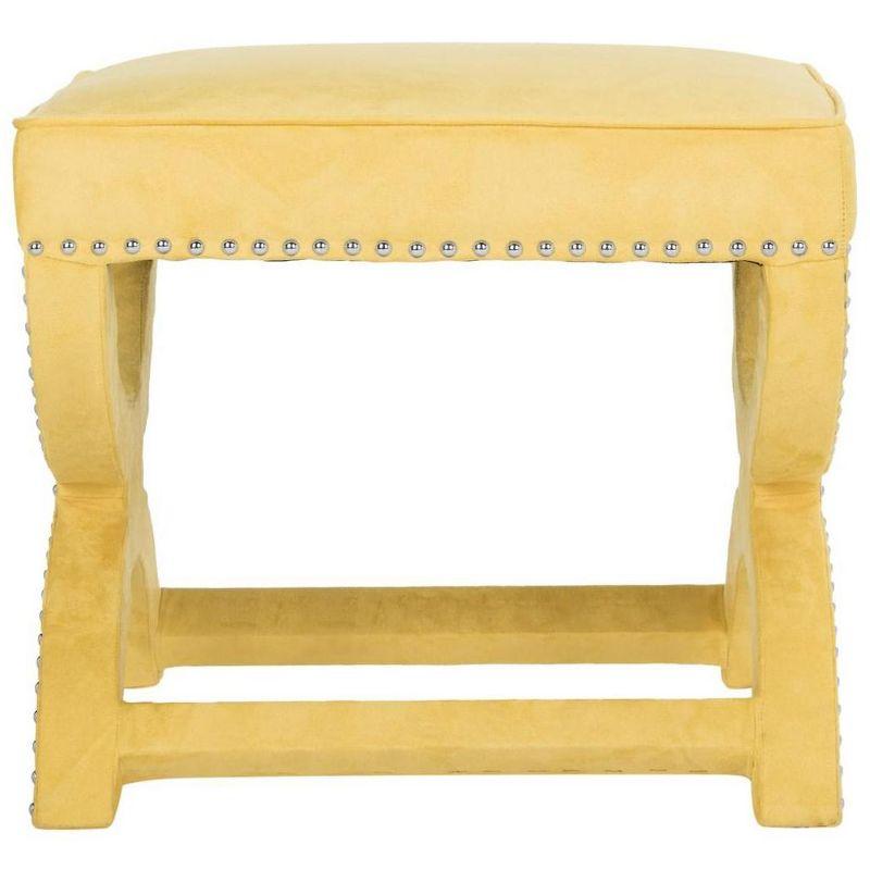 Mystic Ottoman with Silver Nail Heads - Yellow - Safavieh