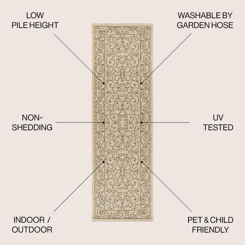 Charleston Vintage Filigree Textured Weave Indoor/Outdoor Area Rug  - JONATHAN Y