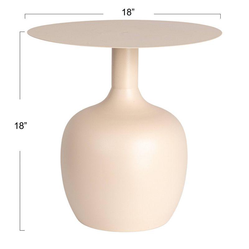 Storied Home Chic Round Side Table Cream