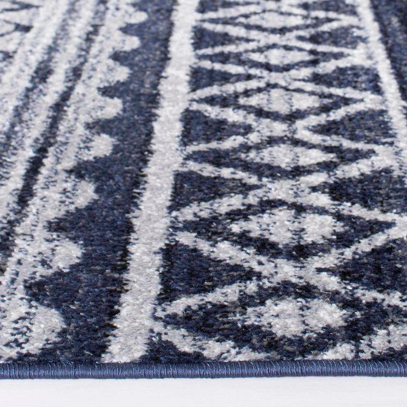 Chic Lodge Style 30" Blue Synthetic Easy-Care Area Rug