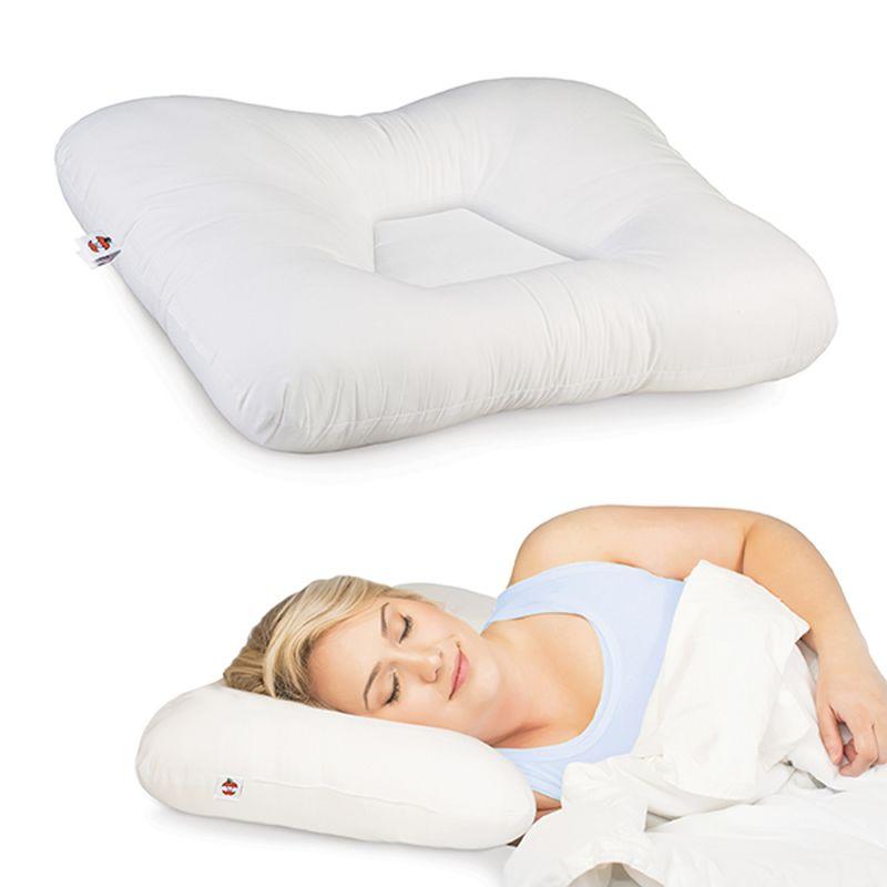 Mid-Size White Hypoallergenic Orthopedic Cervical Pillow