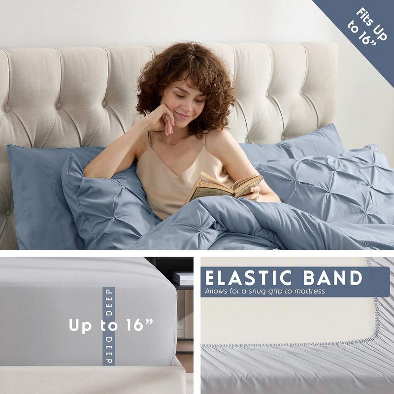 Nestl Bed-in-A-Bag Pleated Comforter Set with Bed Sheets