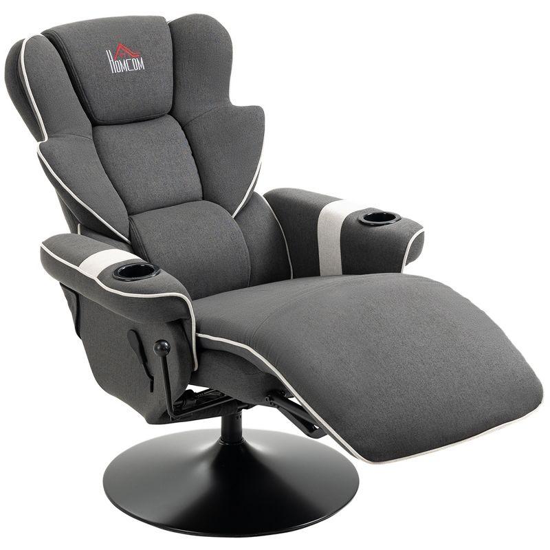 HomCom Faux Leather Manual Swivel Ergonomic Recliner | Wayfair